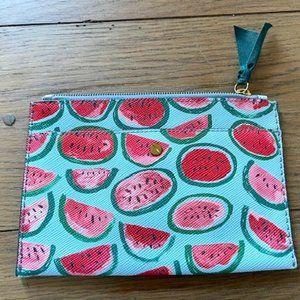 J Crew Leather Watermelon Print Clutch